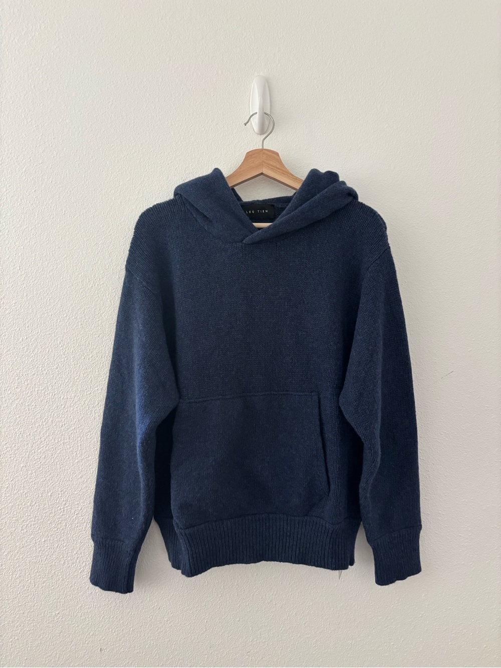 LES TIEN cashmere hoodie in navy blue NEW NWT